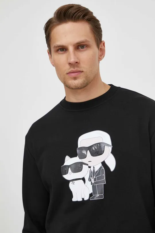 črna Bombažen pulover Karl Lagerfeld
