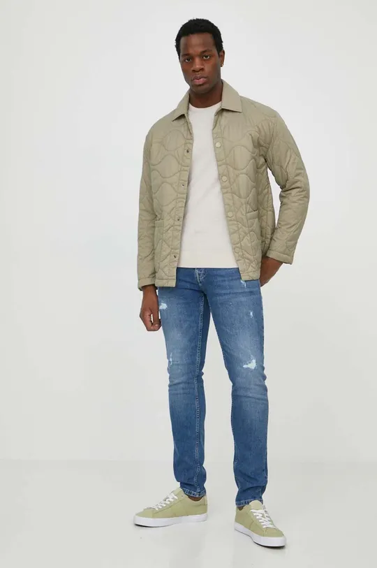 Ένα πουλόβερ σε μείγμα μεταξιού Calvin Klein μπεζ