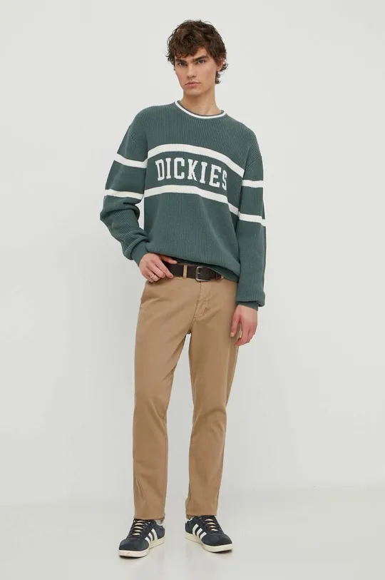 Хлопковый свитер Dickies MELVERN зелёный