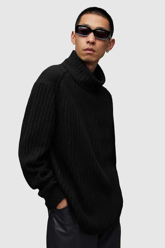 fekete AllSaints gyapjú pulóver VARID