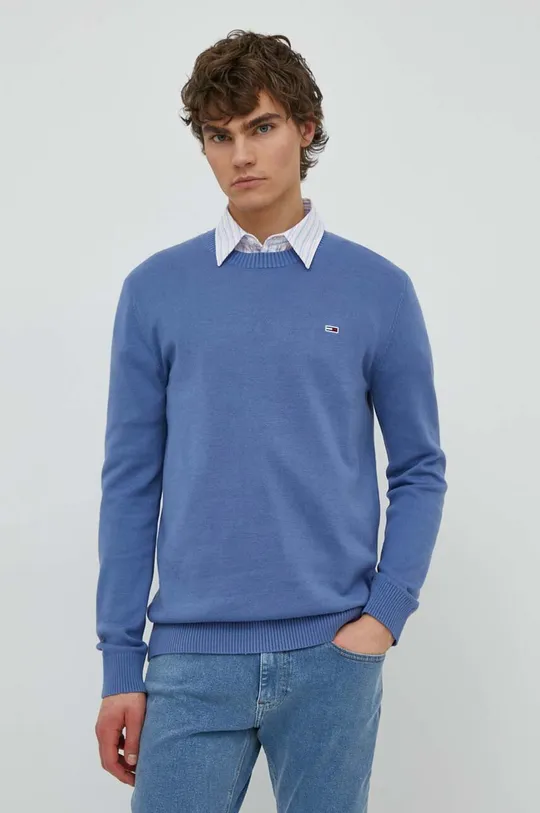 modrá Bavlnený sveter Tommy Jeans Pánsky