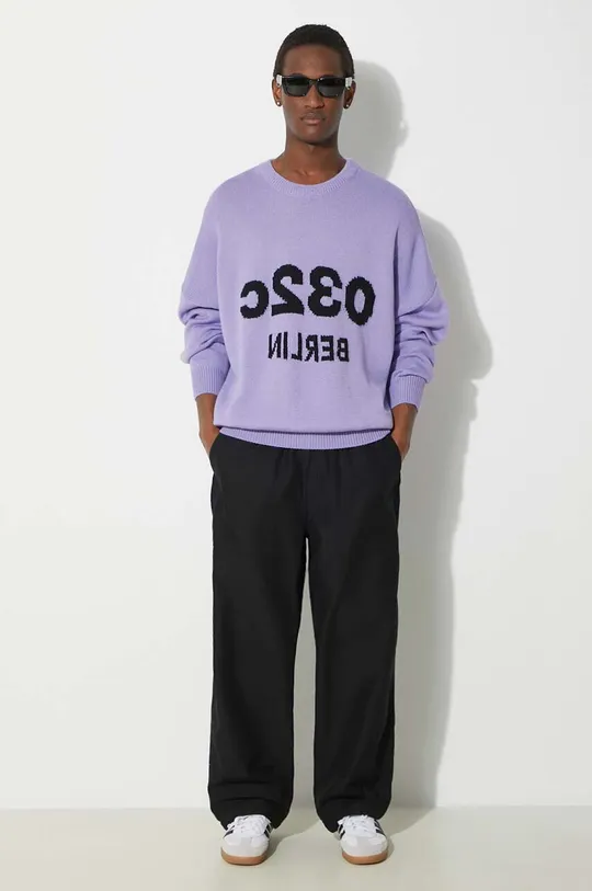 Шерстяной свитер 032C Selfie Sweater фиолетовой