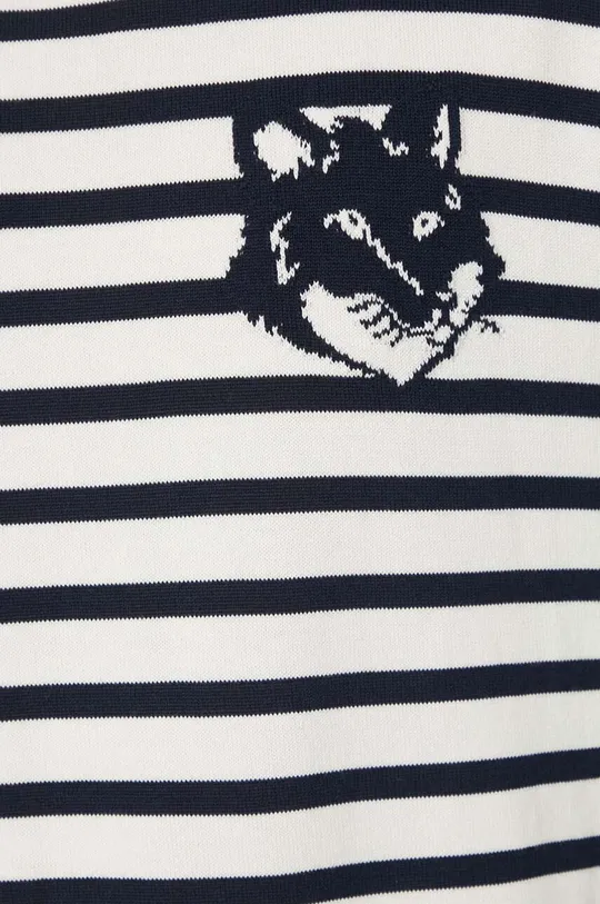Bavlnený sveter Maison Kitsuné Fox Head Intarsia Comfort Striped Jumper