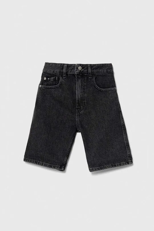 fekete Calvin Klein Jeans gyerek farmer rövidnadrág Fiú