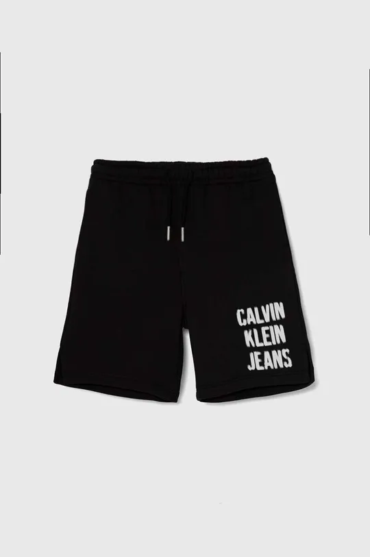 czarny Calvin Klein Jeans szorty dziecięce Chłopięcy