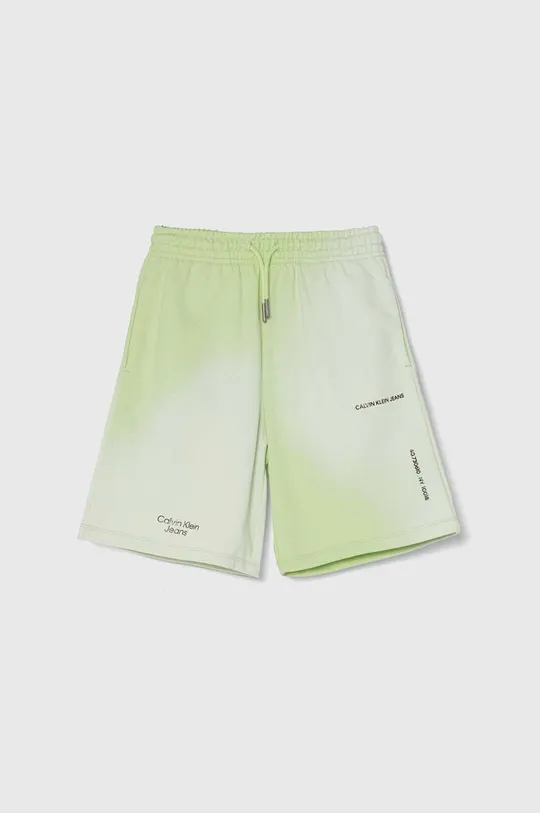 зелёный Детские хлопковые шорты Calvin Klein Jeans Для мальчиков