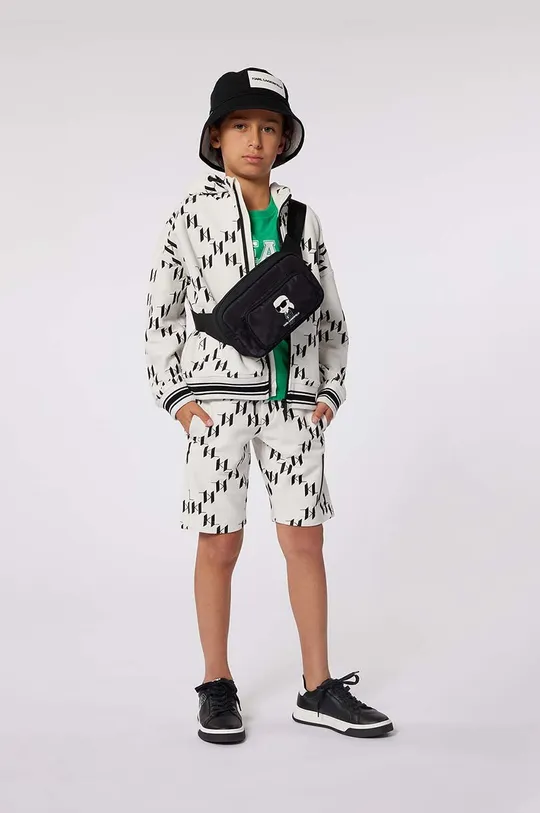 бежевый Детские хлопковые шорты Karl Lagerfeld Для мальчиков