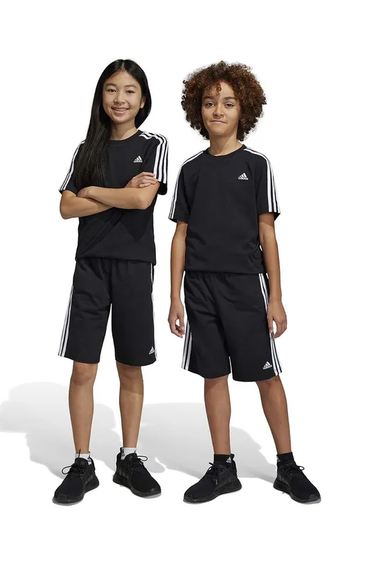 črna Otroške bombažne kratke hlače adidas U 3S KN SHO Fantovski