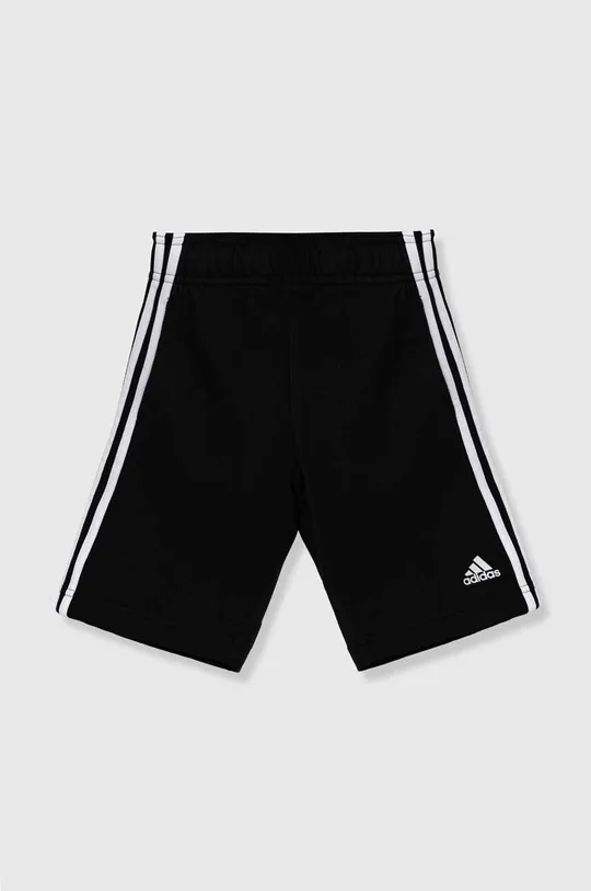 Otroške bombažne kratke hlače adidas U 3S KN SHO črna