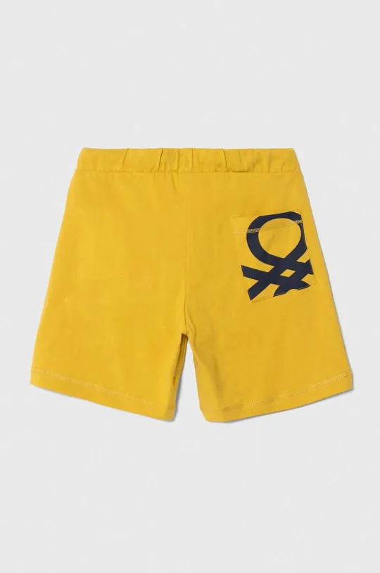 Dječje pamučne kratke hlače United Colors of Benetton zlatna