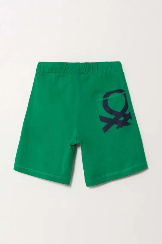 Дитячі бавовняні шорти United Colors of Benetton зелений