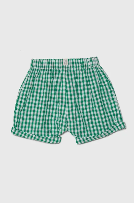 Kratke pamučne hlače za bebe United Colors of Benetton zelena