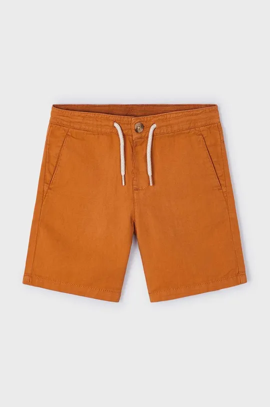 Otroške kratke hlače z mešanico lana Mayoral oranžna