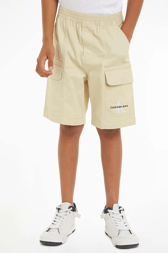 rumena Otroške kratke hlače Calvin Klein Jeans Fantovski