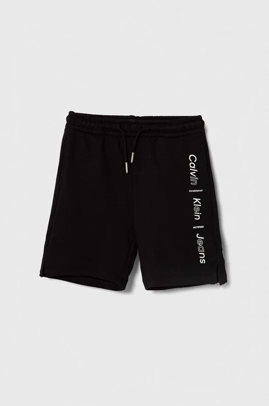 čierna Detské bavlnené šortky Calvin Klein Jeans Chlapčenský