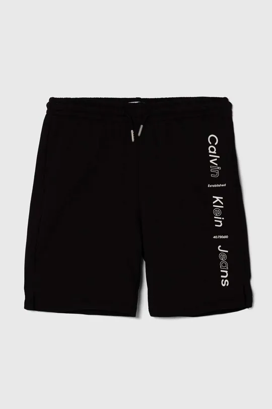 čierna Detské bavlnené šortky Calvin Klein Jeans Chlapčenský