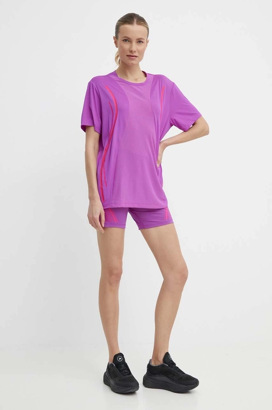 adidas by Stella McCartney szorty treningowe TruePace fioletowy