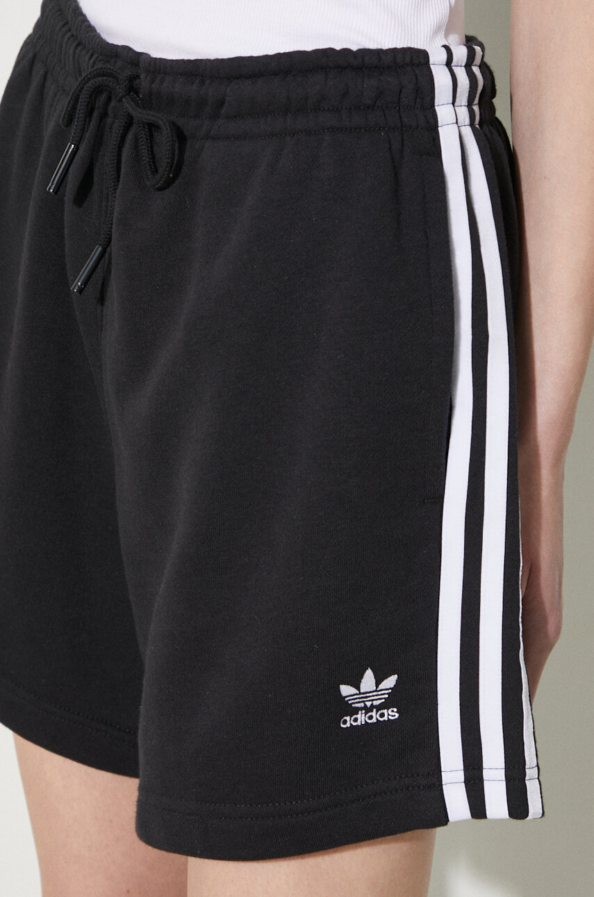 Шорты adidas Originals 3-Stripes женские цвет чёрный с аппликацией ...
