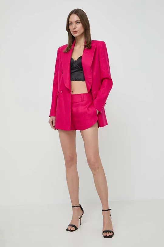 Luisa Spagnoli pantaloncini in lino AUSILIO rosa
