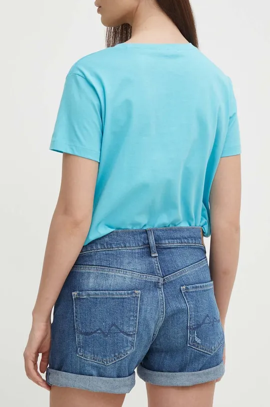 Rifľové krátke nohavice Pepe Jeans STRAIGHT SHORT HW 99 % Bavlna, 1 % Elastan
