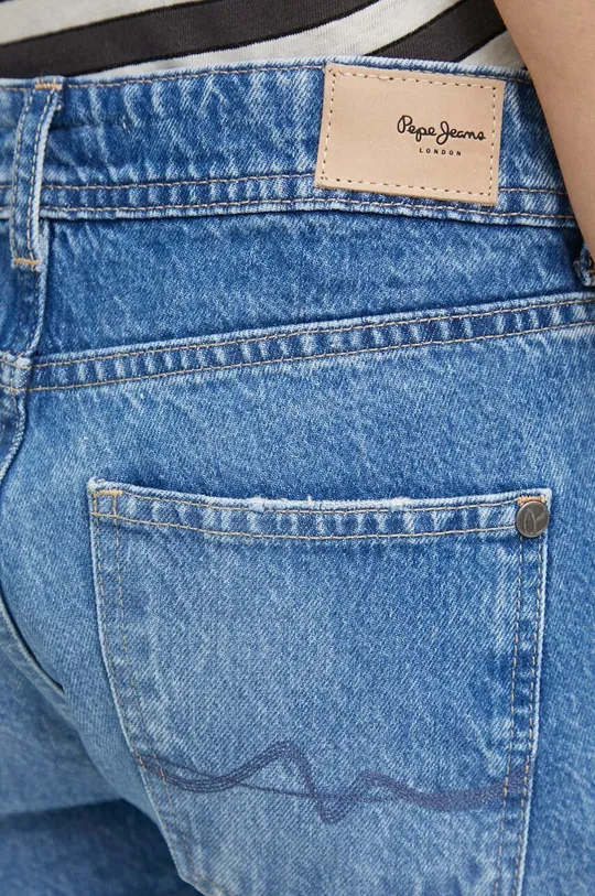modrá Rifľové krátke nohavice Pepe Jeans RELAXED SHORT MW