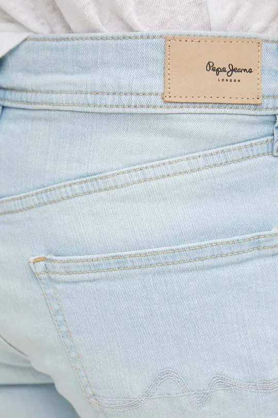 niebieski Pepe Jeans szorty jeansowe SLIM SHORT MW