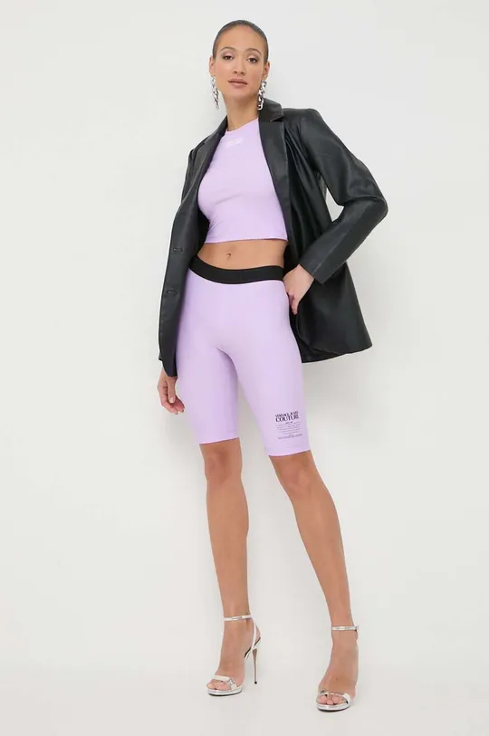 Kratke hlače Versace Jeans Couture vijolična