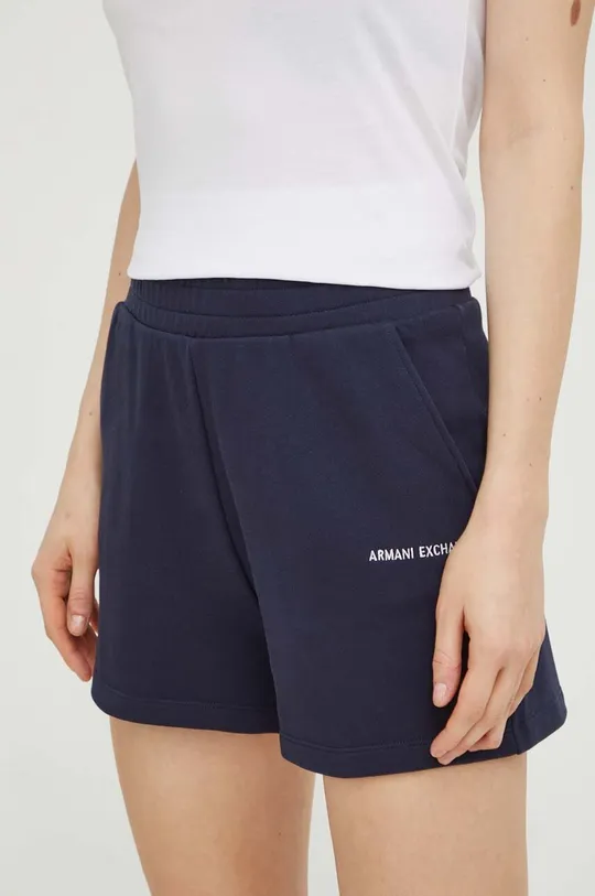mornarsko modra Bombažne kratke hlače Armani Exchange Ženski