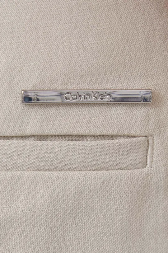 bež Kratke hlače iz mešanice lana Calvin Klein