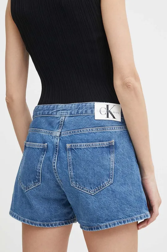 Rifľové krátke nohavice Calvin Klein Jeans 80 % Bavlna, 20 % Recyklovaná bavlna