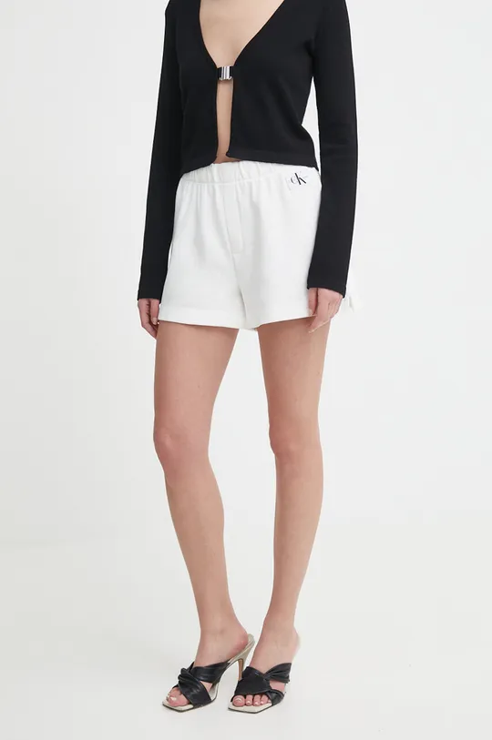 λευκό Βαμβακερό σορτσάκι Calvin Klein Jeans Γυναικεία