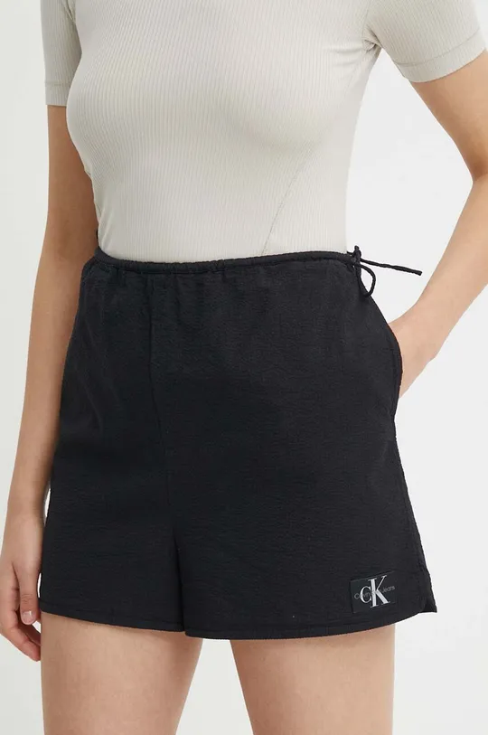 fekete Calvin Klein Jeans pamut rövidnadrág Női