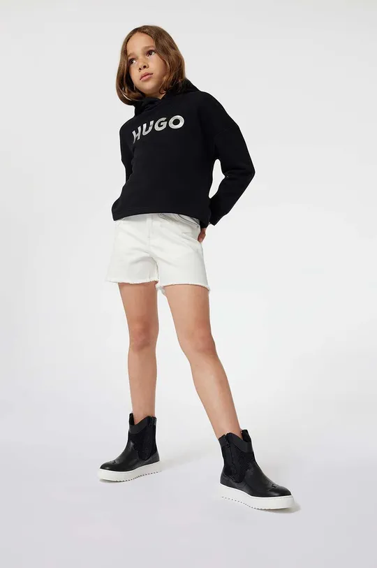 бежевый Детские джинсовые шорты HUGO Для девочек