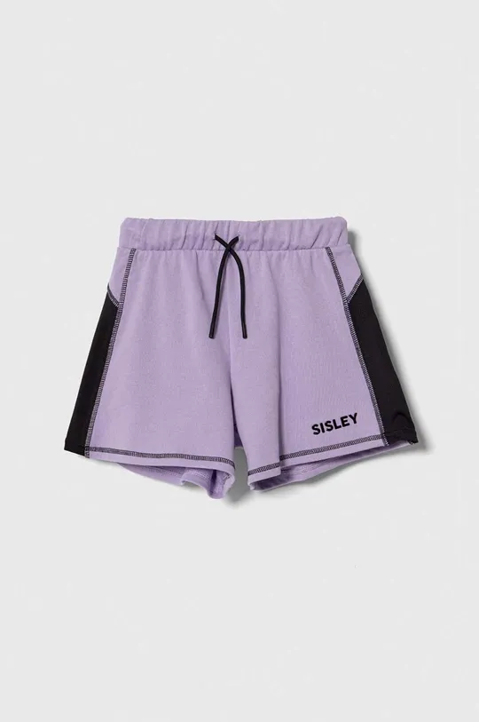 ljubičasta Dječje pamučne kratke hlače Sisley Za djevojčice