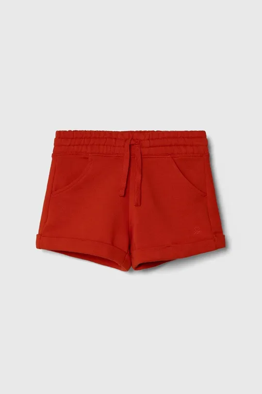 crvena Dječje pamučne kratke hlače United Colors of Benetton Za djevojčice