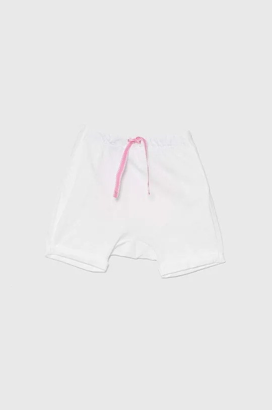 Bombažne kratke hlače za dojenčke United Colors of Benetton bela