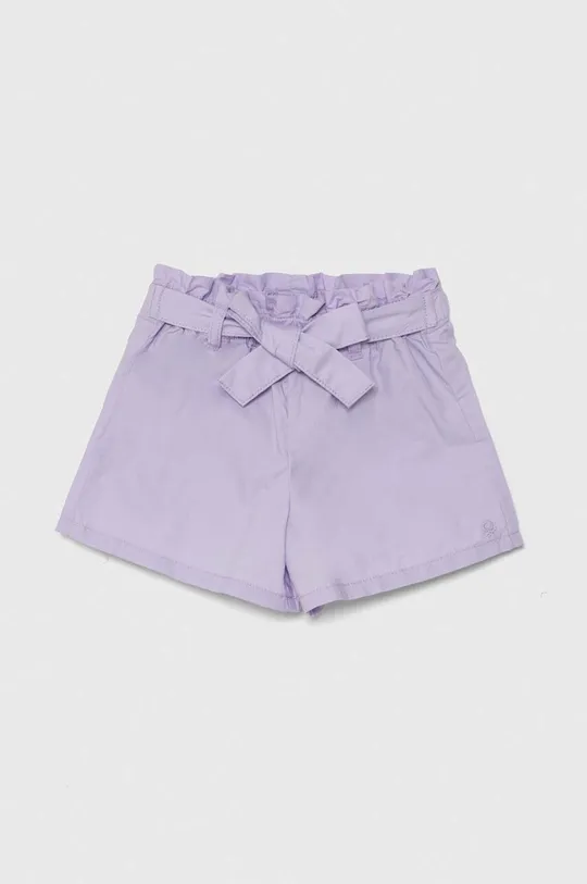 ljubičasta Dječje pamučne kratke hlače United Colors of Benetton Za djevojčice