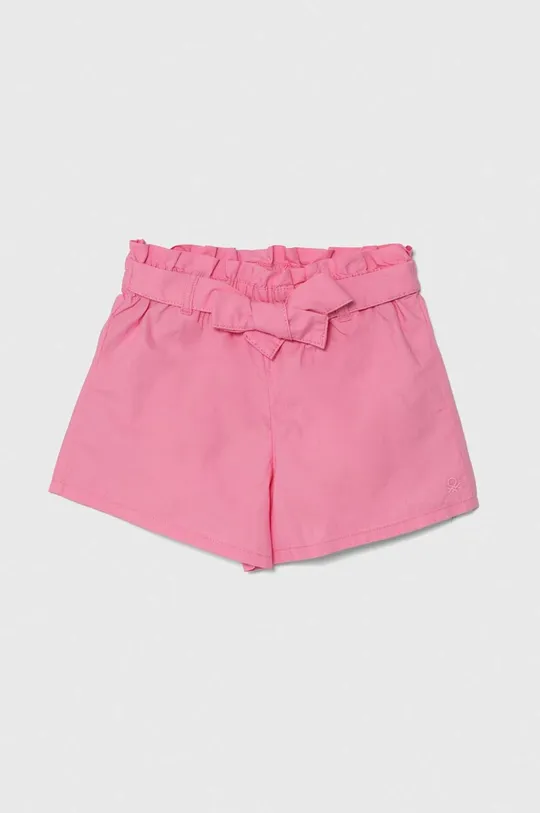 rózsaszín United Colors of Benetton gyerek pamut rövidnadrág Lány