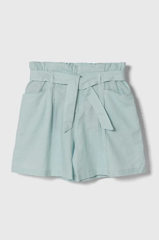 tirkizna Dječje lanene kratke hlače United Colors of Benetton Za djevojčice