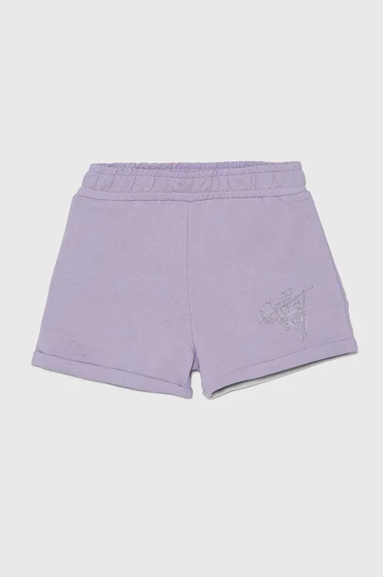 vijolična Otroške bombažne kratke hlače Guess Dekliški