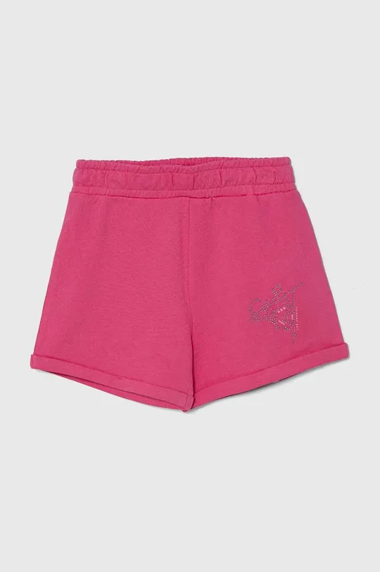 розовый Детские хлопковые шорты Guess Для девочек