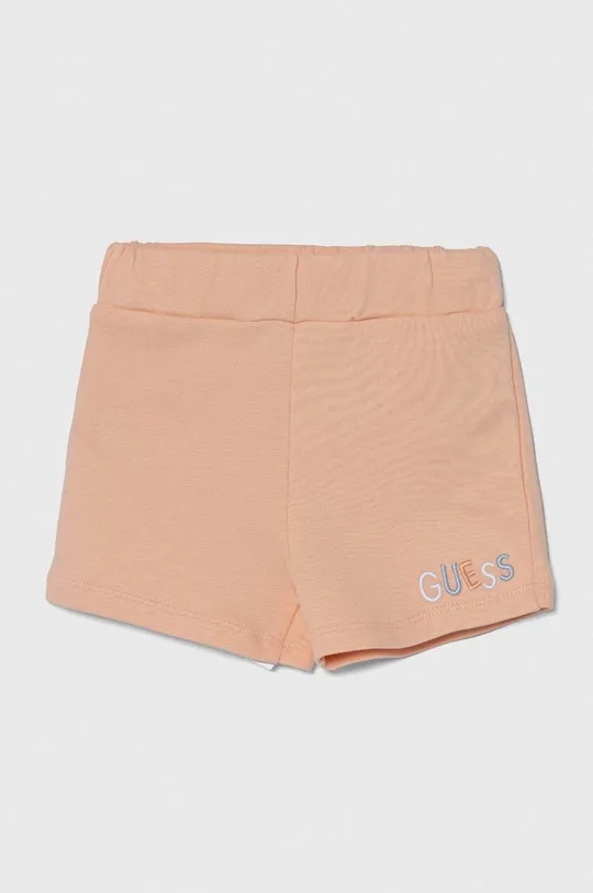 oranžna Otroške bombažne kratke hlače Guess Dekliški