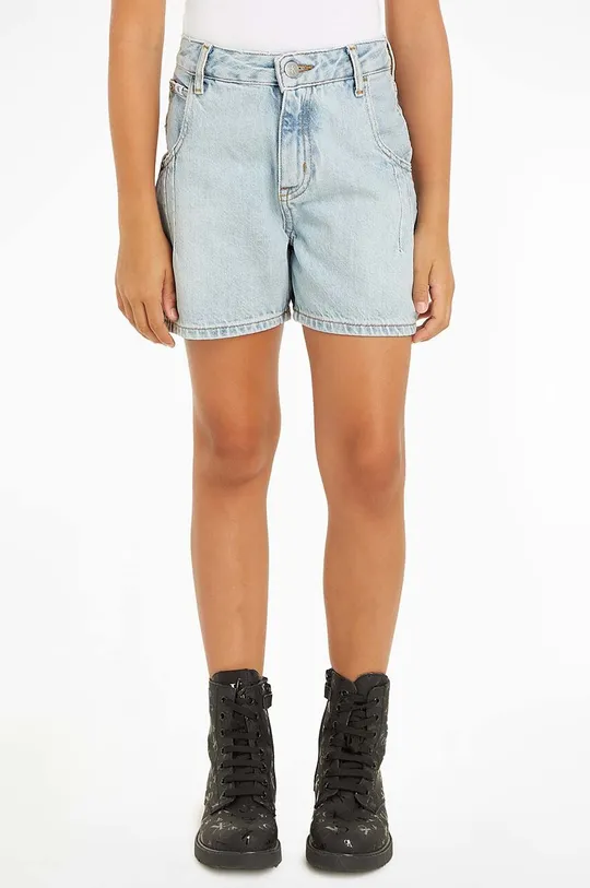 modra Otroške kratke hlače iz jeansa Calvin Klein Jeans Dekliški