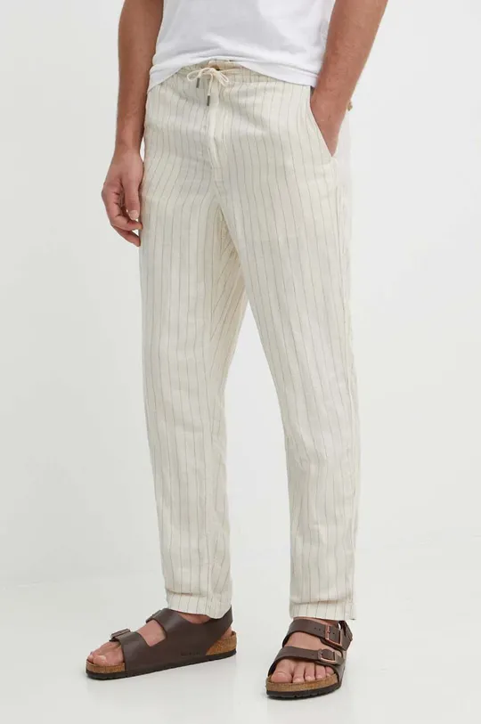 beżowy Polo Ralph Lauren spodnie lniane Męski