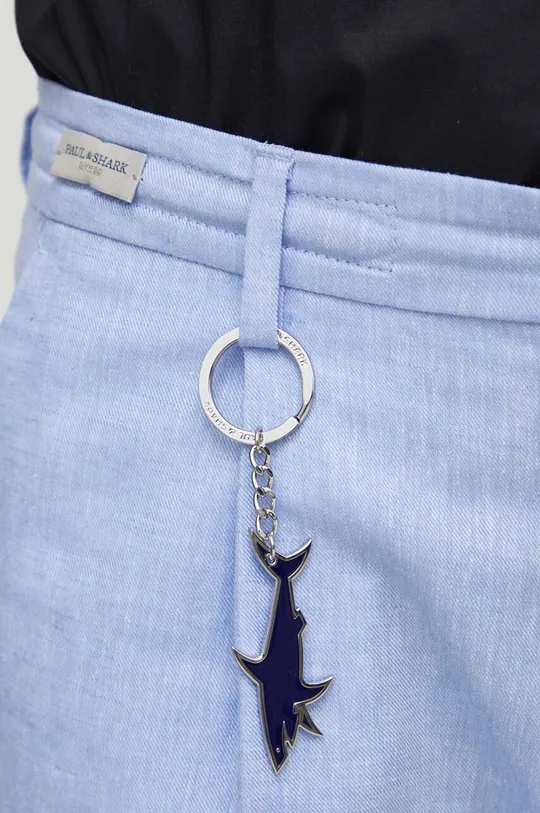 modra Kratke hlače iz mešanice lana Paul&Shark