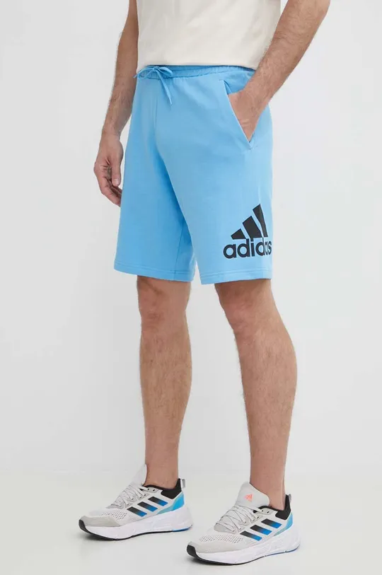 голубой Хлопковые шорты adidas Мужской