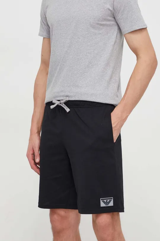 чёрный Хлопковые шорты лаунж Emporio Armani Underwear Мужской