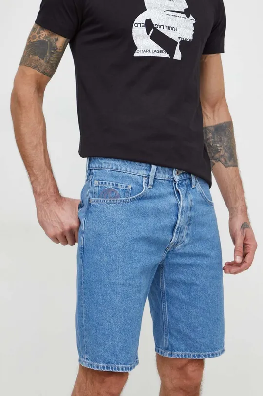 modrá Rifľové krátke nohavice Pepe Jeans Pánsky
