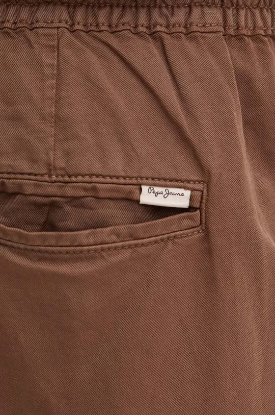 rjava Lanene kratke hlače Pepe Jeans RELAXED LINEN SMART SHORTS