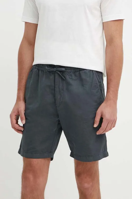 szürke Pepe Jeans vászon rövidnadrág RELAXED LINEN SMART SHORTS Férfi